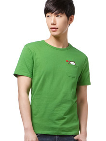 1号韩国正品代购 GOOGIMS 夏季情侣绿色 小熊短袖T恤 G12MMRT408