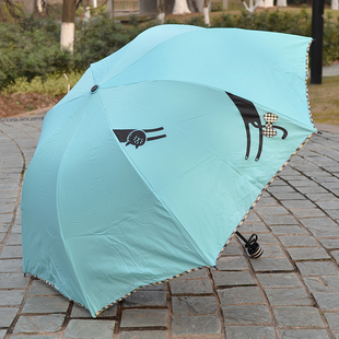 大光明 GBU 女士双层卡通图案晴雨伞夏季防晒太阳伞防紫外遮阳伞