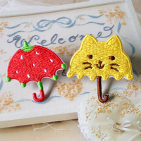 创意DIY 刺绣贴布贴花 衣服补丁贴 可爱黄猫 草莓 雨伞 雨滴清新