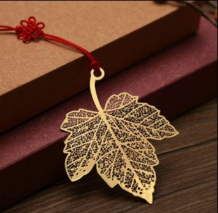 【满28元包邮】韩国goodwill金属书签创意礼品叶脉树叶子