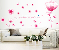 大电视背景墙贴纸客厅沙发卧室床头书房贴画可移除幻彩花卉壁贴画