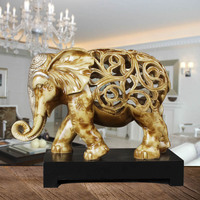 新古典东南亚风格镂空招财大象摆件 客厅办公桌面摆设 动物艺术品