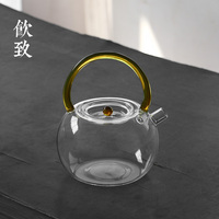 饮致 耐热玻璃烧水壶耐高温煮茶壶电陶炉专用玻璃壶可明火加热