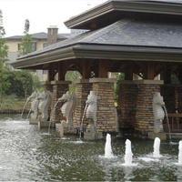 大理石雕喷水海马庭院假山流水池装饰风水球喷泉鱼缸盆景摆件石材
