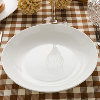 隆达骨瓷 经典纯白韩式圆润型8.5英寸汤盘2只 深盘中餐具新婚礼物