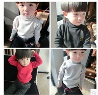 2014韩国冬季童装儿童高领纯棉套头百搭宝宝打底针织衫毛衣