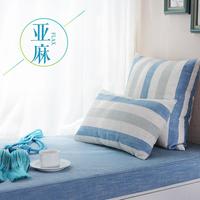 地中海蓝色飘窗垫定做飘台海绵垫儿童房加厚榻榻米坐垫订制沙发垫