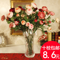10枝包邮法国唯美玫瑰高仿真花卉 假花 客厅装饰花艺塑料花绢花