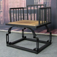 铁艺实木沙发椅子 时尚休闲椅子创意阳台沙发躺椅实木休闲凳特价