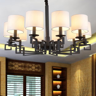 现代新中式吊灯客厅灯具大气铁艺 仿古餐厅卧室书房酒店茶楼灯饰