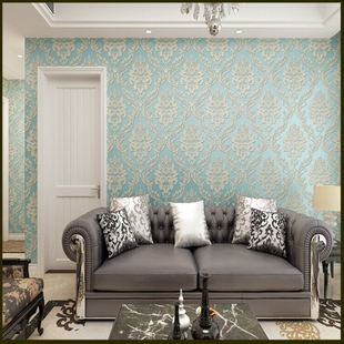 3D浮雕墙纸大马士革环保无纺布烫金奢华欧式壁纸客厅卧室背景墙纸