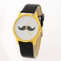 英伦风流行时尚胡子手表男款超薄金色小表盘个性休闲学生情侣手表
