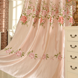 定制欧式绣花窗帘成品 卧室客厅高档半遮光窗帘纱布料特价