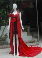 二手礼服 前短后长特色款红色两色礼服 新娘敬酒服主持礼服 正品