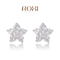 ROXI专柜正品ROXI饰品名牌专柜正品畅销款义乌热销镶钻五瓣花耳钉
