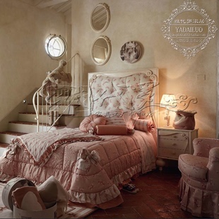 雅代罗欧式实木雕花儿童床双人床别墅小户型简约现代公主床小孩床