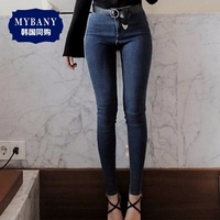 韩国MYBANY2016秋季韩版显瘦性感女装高腰修身牛仔裤