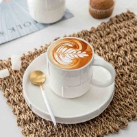 创意简约欧式复古杯碟咖啡器牛奶杯哑光陶瓷水杯下午茶杯马克杯子