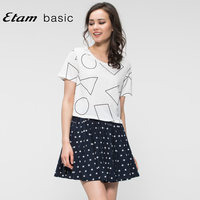 艾格 Etam2015夏Basic U1 线条图案短款针织T恤152028005