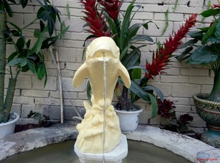 现代田园家居装饰雕塑鱼池花园田园庭院饰品摆饰海豚流水喷泉摆件