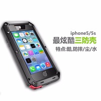 新米钢铁侠iPhone5s金属三防手机壳 苹果5s手机保护套防水防摔壳