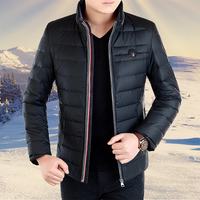 2015冬季中年男士羽绒服外套秋冬新款男装加厚休闲立领爸爸装外套