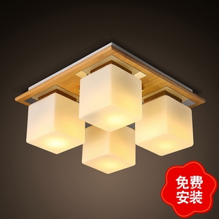 日式榻榻米和室吸顶灯新中式卧室木艺灯韩式原木色餐厅客厅吸顶灯