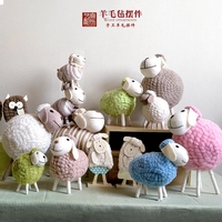 成品羊毛毡猫头鹰鹿羊摆件儿童房软装饰品摆设圣诞节元旦可爱礼物