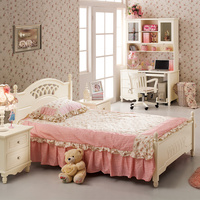 1.2米儿童床女孩公主床单人床实木床橡木1.5米双人床韩式床欧式床