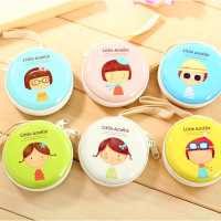 韩版创意可爱女孩硬币袋迷你马口铁零钱包圆形耳机包小学生儿童男