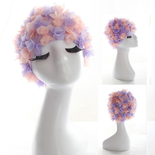 2015新款 立体花朵花瓣超大超弹超轻盈加内衬 女士专用长发泳帽