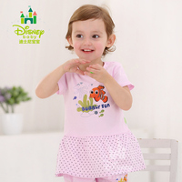 Disney/迪士尼夏季女上衣婴儿T恤短袖拼接上衣152Q607