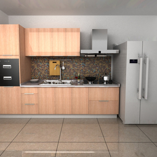kavin厨柜 整体橱柜定做木纹石英石整体厨房橱柜定制