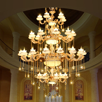欧式奢华大气客厅餐厅大厅别墅创意别墅复式楼锌合金吸顶水晶吊灯