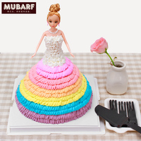 慕巴夫济宁蛋糕店创意儿童卡通生日蛋糕芭比娃娃蛋糕同城速递配送
