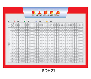 建筑施工工地制度牌 安全贴纸 标贴 公示牌 施工晴雨表 贴画RDH27