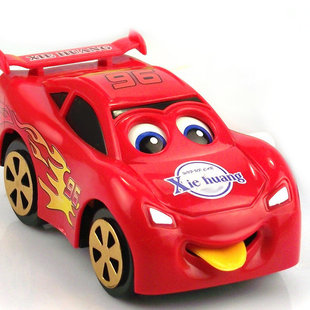 上发条小玩具汽车总动员 自动转弯眼睛舌头会动 儿童卡通玩具