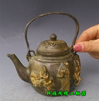 开光纯铜八仙壶摆件 酒壶 茶壶 家居工艺品铜器摆设