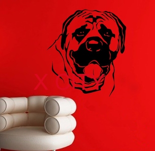 马士提夫獒犬墙贴宠物狗墙壁装饰画Mastiff卧室客厅公司贴纸壁画