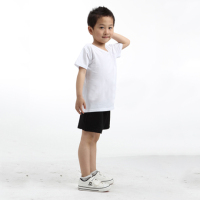 儿童T恤定制diy纯棉短袖 幼儿园活动表演空白手绘文化衫定做印图
