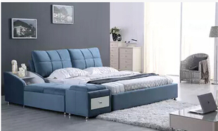现代简约小户型可拆洗布艺床榻榻米功能储物软体布床1.8米双人床