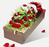 舒兰磐石康乃馨百合礼盒送老师探望爸妈长辈惊喜鲜花速递生日礼物