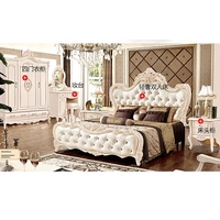 欧式卧室家具组合套装含双人床梳妆台衣柜床头柜法式主卧整套配齐