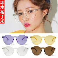 现货：Stylenanda韩国代购 夏天女潮韩透明彩色黄色太阳眼镜墨镜