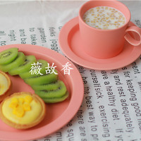 日式手作陶瓷雾面磨砂哑光盘子平盘圆盘餐盘西餐早餐咖啡茶杯碟托