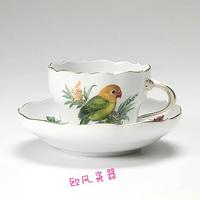 Meissen Vintage Exotic Bird Coffee cup德国梅森小鸟咖啡杯碟