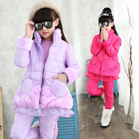 儿童冬装女童秋装套装2016新款潮韩版儿童卫衣加绒加厚三件套童装