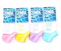 梦娜 NBA系列女士运动纯棉船袜浅口吸湿排汗春夏季新款