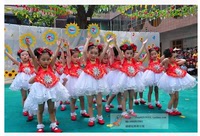 幼儿园女宝宝舞蹈服小可爱红肚兜式纱裙六一儿童节表演服女童纱裙