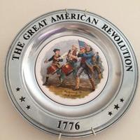 西洋古董瓷器收藏：1975年美国革命战争百年纪念装饰盘挂盘礼品2